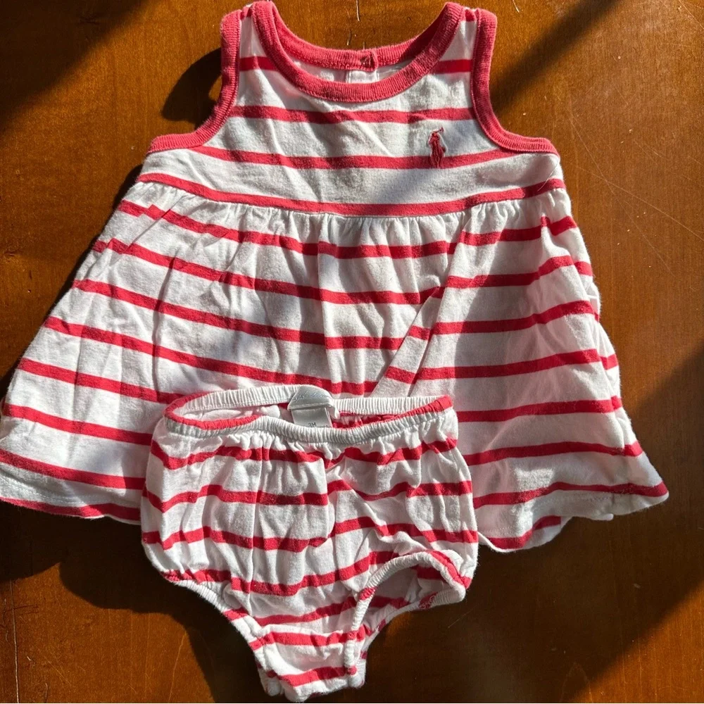 Ralph Lauren Spring Lot - Red Stripes, Yellow Ruffles + floral collars. Size 3m - Picture 2 of 12